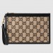 Gucci Portfolio Pouch Bag In Beige GG Wool