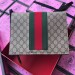 Gucci Beige GG Supreme Web Portfolio Pouch