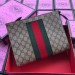 Gucci Beige GG Supreme Web Portfolio Pouch