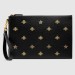 Gucci Bee Star Leather Portfolio Pouch