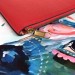 Gucci Red Print Leather Medium Portfolio