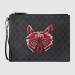 Gucci Wolf Print GG Supreme Portfolio Pouch