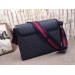 Gucci Black GG Supreme Flap Messenger Bag