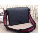 Gucci Black GG Supreme Flap Messenger Bag