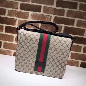 Gucci Beige GG Supreme Web Messenger Bag