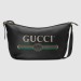 Gucci Black Print Half-Moon Hobo Bag