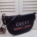 Gucci Black Print Half-Moon Hobo Bag