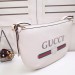 Gucci White Print Half-Moon Hobo Bag