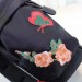Gucci Black Embroidered Drawstring Backpack