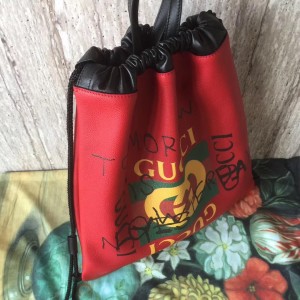 Gucci Red Coco Capitan Logo Backpack