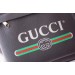 Gucci Black Print Leather Logo Backpack