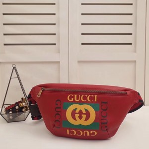 Gucci Belt Bag In Red Print Leather