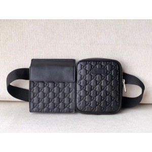 Gucci Black Signature Leather Belt Bag