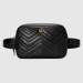 Gucci Black GG Marmont Matelasse Belt Bag