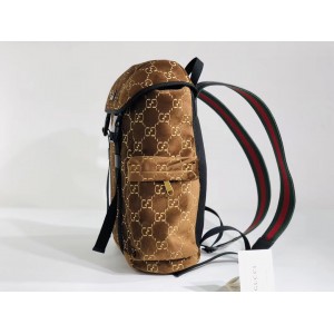 Gucci Brown Medium GG Velvet Backpack