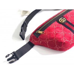 Gucci Red GG Velvet Belt Bag