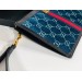 Gucci Blue GG Velvet Portfolio Pouch Bag