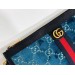 Gucci Blue GG Velvet Portfolio Pouch Bag