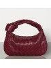 Bottega Veneta Mini BV Jodie Bag In Bordeaux Woven Leather