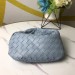 Bottega Veneta Mini BV Jodie Bag In Light Blue Woven Leather