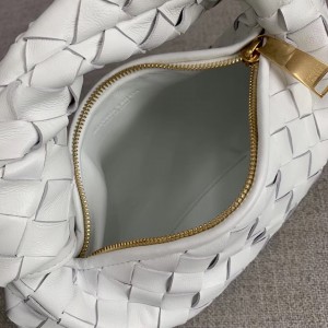 Bottega Veneta Mini BV Jodie Bag In White Woven Leather