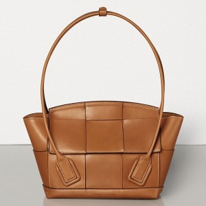 Bottega Veneta Arco 33 Intrecciato Bag In Wood Calfskin