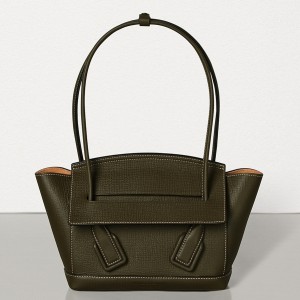 Bottega Veneta Arco 33 Bag In Khaki Grainy Calfskin