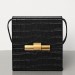 Bottega Veneta Daisey Bag In Black Crocodile Embossed Leather