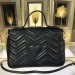 Gucci Black GG Marmont Medium Top Handle Bag