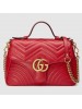 Gucci Red GG Marmont Small Shoulder Bag With Handle