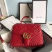 Gucci Red GG Marmont Small Shoulder Bag With Handle