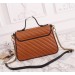 Gucci GG Marmont Small Top Handle Bag In Cognac Diagonal Leather