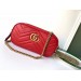 Gucci GG Marmont Mini Chain Bag In Red Leather