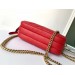 Gucci GG Marmont Mini Chain Bag In Red Leather