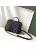 Gucci GG Marmont Mini Top Handle Bag In Black Leather