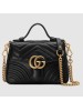 Gucci GG Marmont Mini Top Handle Bag In Black Leather