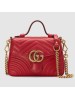 Gucci GG Marmont Mini Top Handle Bag In Red Leather