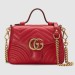 Gucci GG Marmont Mini Top Handle Bag In Red Leather