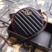 Gucci GG Marmont Mini Round Bag In Black Diagonal Leather