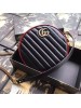 Gucci GG Marmont Mini Round Bag In Black Diagonal Leather