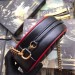 Gucci GG Marmont Mini Round Bag In Black Diagonal Leather