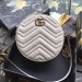 Gucci White GG Marmont Mini Round Shoulder Bag