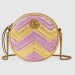 Gucci Pink Gold GG Marmont Mini Round Shoulder Bag