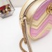 Gucci Pink Gold GG Marmont Mini Round Shoulder Bag