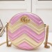 Gucci Pink Gold GG Marmont Mini Round Shoulder Bag