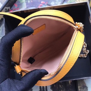 Gucci Ophidia GG Flora Mini Round Yellow Bag