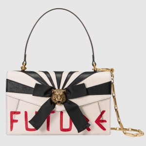 Gucci White Osiride Leather Top Handle Bag