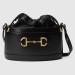 Gucci 1955 Horsebit Bucket Bag In Noir Calfskin
