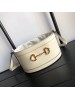 Gucci 1955 Horsebit Bucket Bag In White Calfskin