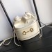 Gucci 1955 Horsebit Bucket Bag In White Calfskin